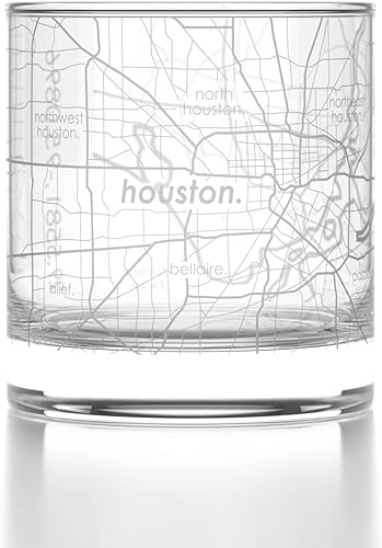 Miniatura 150 de Well Told Vaso de whisky grabado con mapa de Charleston, Carolina del Sur, vaso de rocas estilo antiguo (11 oz, transparente), vaso de whisky