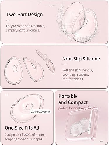 Miniatura 3 de Colector portátil de leche materna con silicona suave, incluye 20 bolsas de almacenamiento, diseño manos libres para madres lactantes, a prueba de