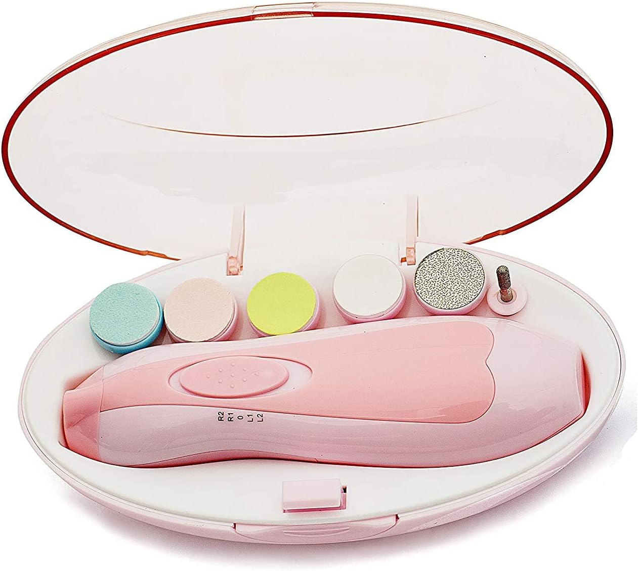 DClub New Baby Nail File Electric,Baby Nail Trimmer with 6 Grinding Heads Safe for Newborn Baby (PINK)