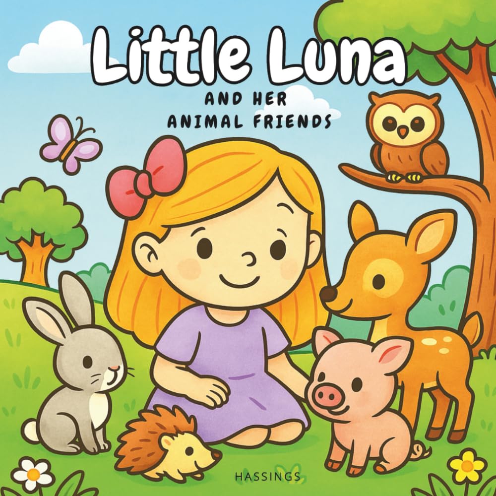 Little Luna and her animal friends: Cute and simple animal coloring book
