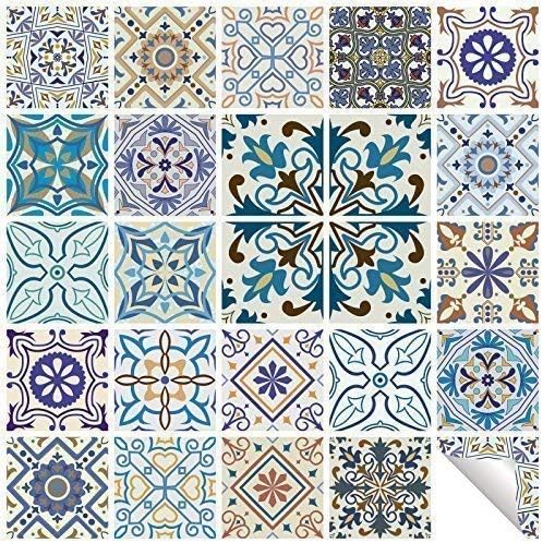 Wall Genie Traditional Tile Stickers Vintage Transfer Decal For Kitchen Bathroom DIY - T15 - Style 2 (24)