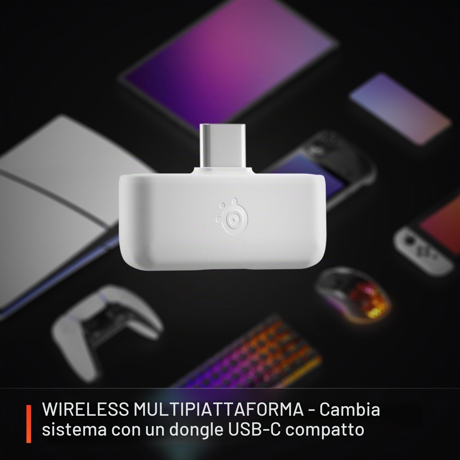 SteelSeries Arctis Nova 5 Cuffie wireless multisistema da gioco — Bianco — Driver magnetici al neodimio — Più di 100 preset audio — Batteria 60 HR — 2.4 GHz o BT