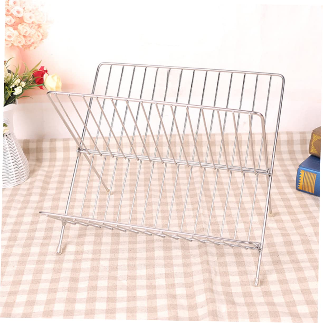 Cabilock Estante para Platos de Acero Inoxidable Plata, Soporte Simple | Organiza Cuencos y Vajilla, Mantiene la Forma, Acabado Decorativo Moderno