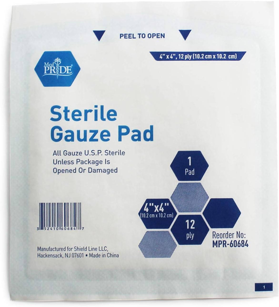 Medpride 4’’ x 4’’ Sterile Gauze Pads for Wound Dressing| 100-Pack, Individually Packed Pouches| 12-Ply Cotton & Highly Absorbent| Gauze Sponge-Pads for Wound Care & Home First Aid Kits : Health & Household