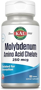 Kal 250 Mcg Molybdenum Chelated Tablets, 100 Count