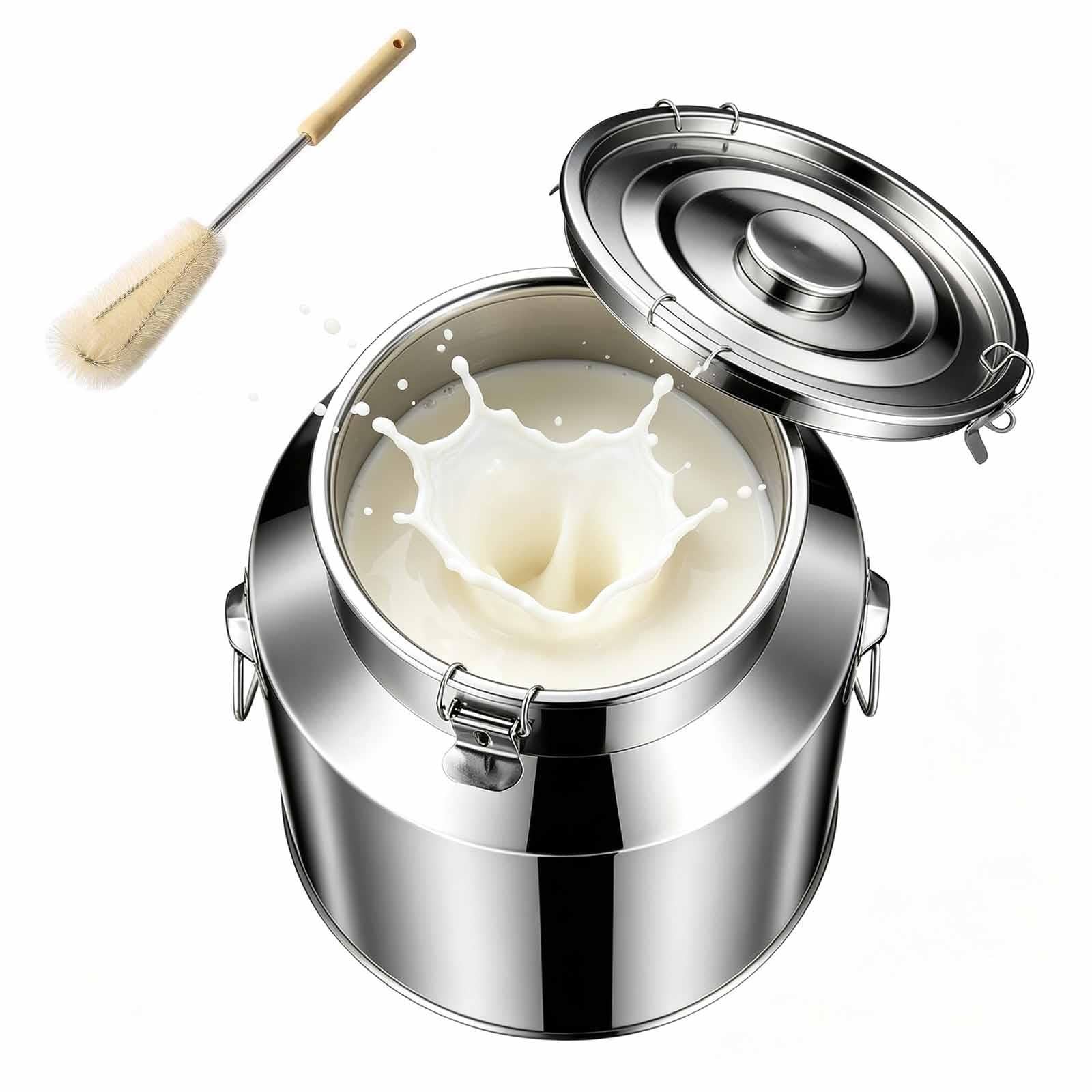 5-100L Secchio Per Latte Inox,Bidone Per Latte Acciaio Inox Per Olio E Vino