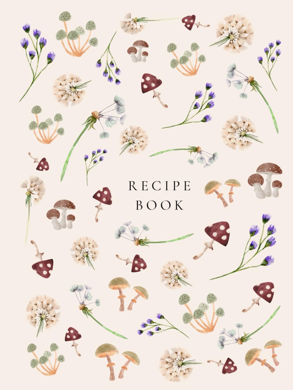 Design Sprinkles Recipe Book with 150 Blank Recipes, Forager Mushrooms & Wild Flowers