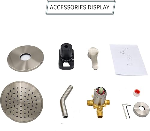 Miniatura 35 de WRISIN Juego de grifo de ducha negro con boquilla de bañera, juego de cabezal de ducha y mango negro, juego de grifo de bañera con cabezal de ducha