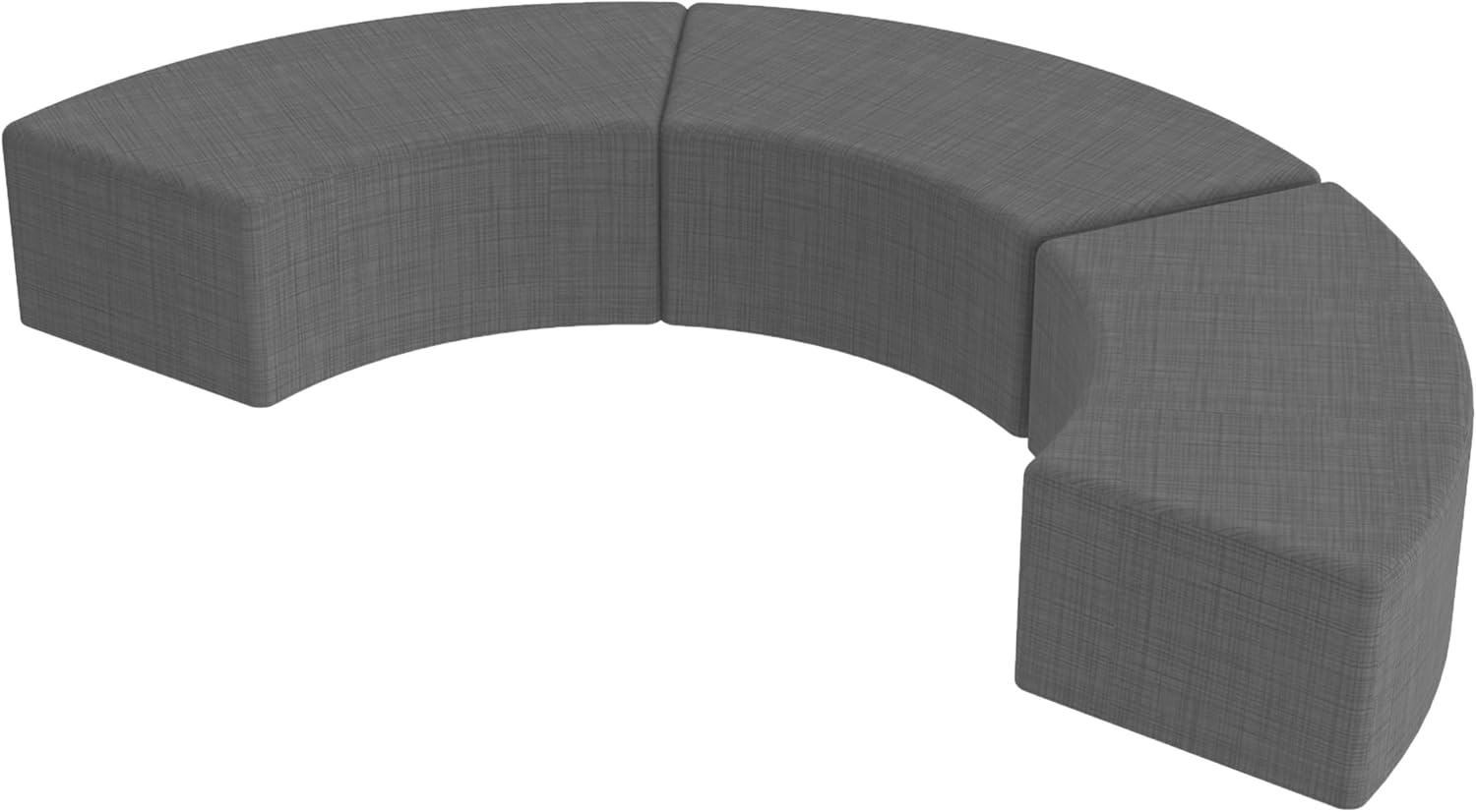 Factory Direct Partners FDP Pro Series Upholstered S Curve Ottoman, Collaborative Commercial Furniture for Hotel Lobby, Office, Restaurant, Waiting Room, 12" Height, (3-Piece Set) - Slate Gray