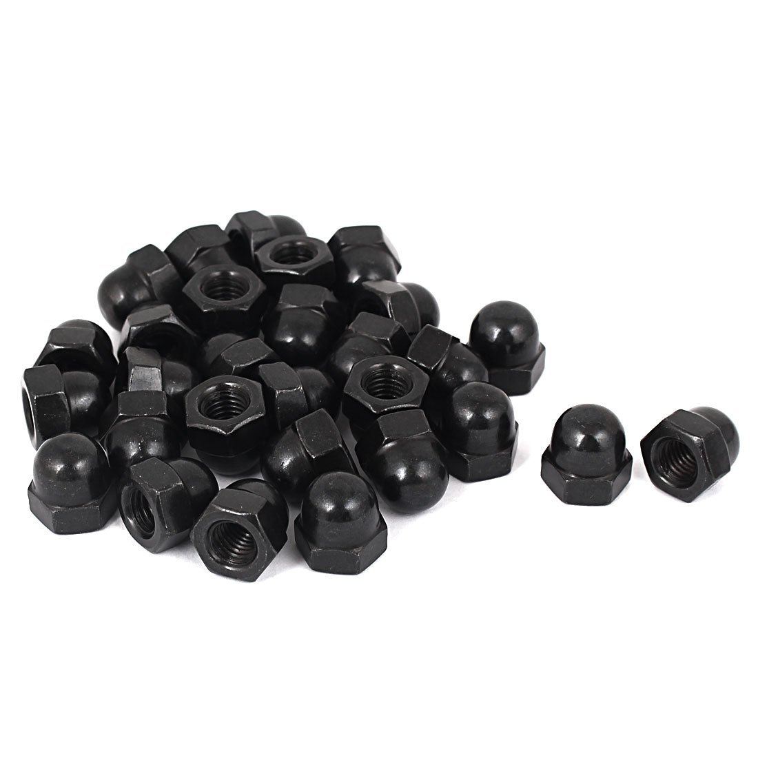 Uxcell Black Sourcingmap Acorn Hex Cap Nuts - 30Pcs M8 Dome Nuts Carbide Steel Hexagon Decorative Cap Nut For Screws Bolts