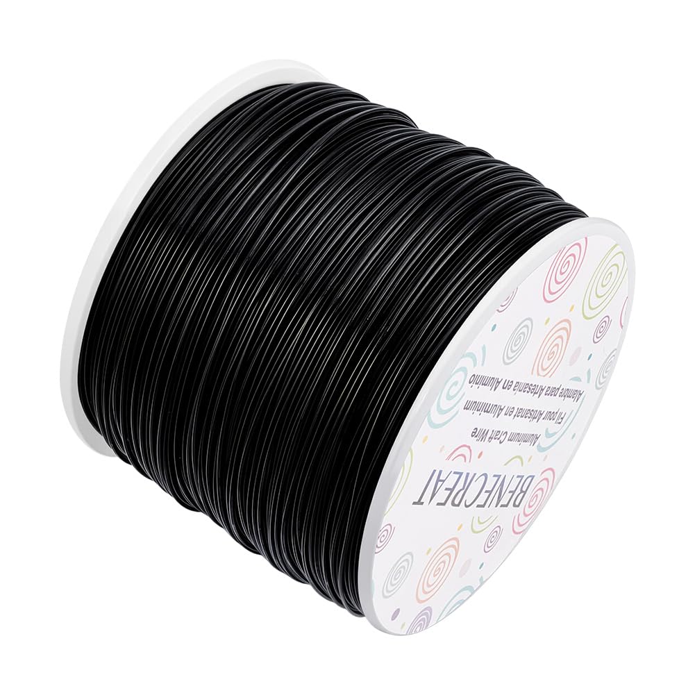 20 Gauge 770FT Black Aluminum Wire Anodized Jewelry Craft Making Beading Floist Wire Colored Aluminum Garden Craft Wires for Model Craft Decoration, Gem Wrapping, Jewelry Making