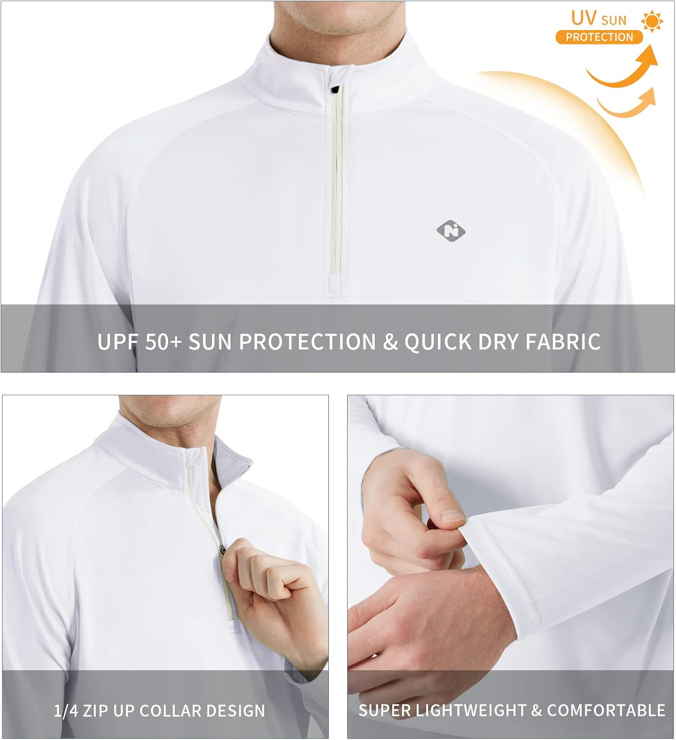 NAVISKIN Men's Rash Guard Shirts UPF 50+ Sun Protection Long Sleeve Shirts Quick Dry Lightweight