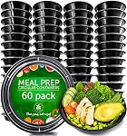 [60 Pack] Meal Prep Containers with Lids | Microwavable Dishwasher & Freezer Safe | Reusable Stackable Lunch Containers | 24oz | Bento Boxes | Food Storage Containers BPA Free