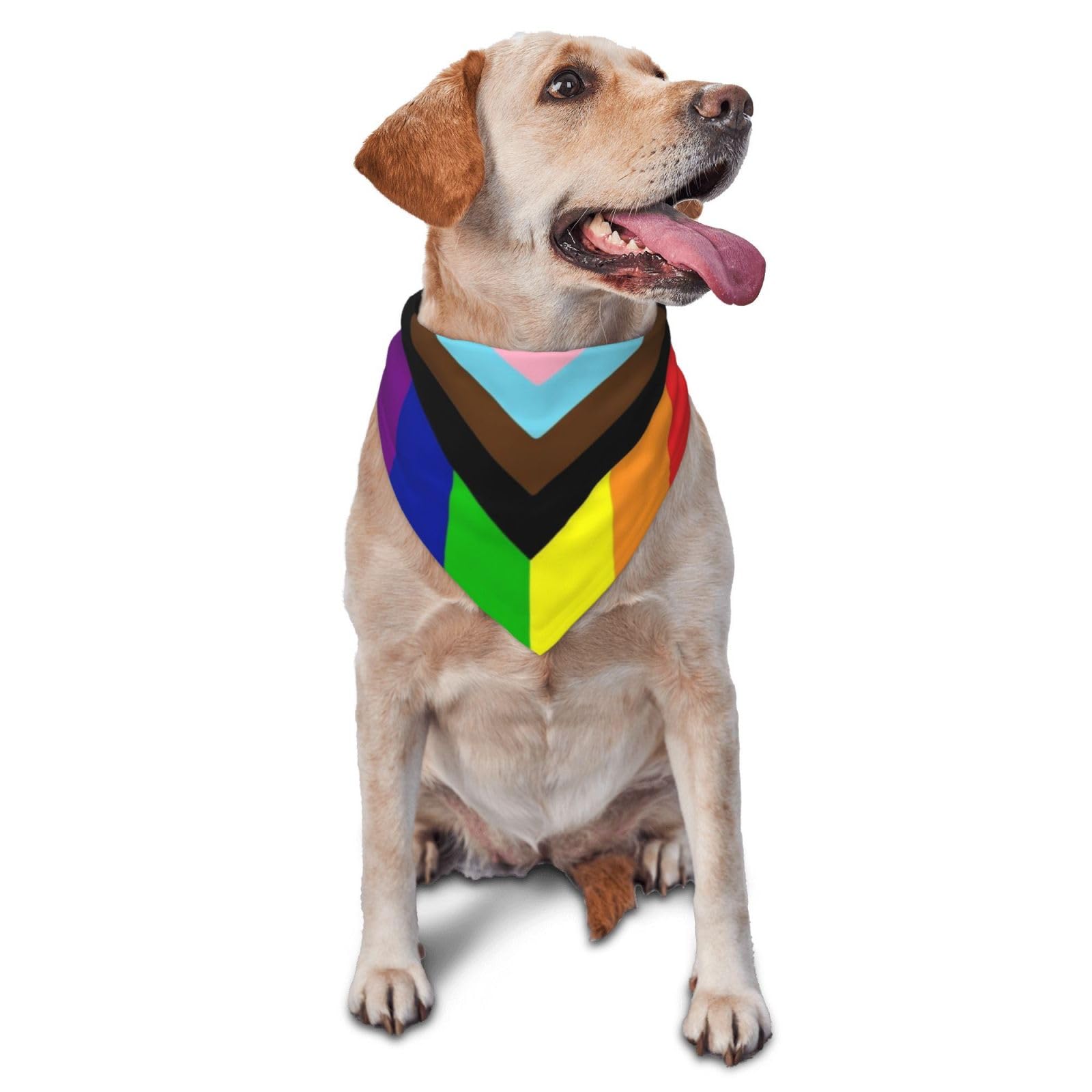 Progress Pride Flag Dogs Scarf Bandanas Triangle Clothes Costumes Adjustable Accessories for Dog Cat