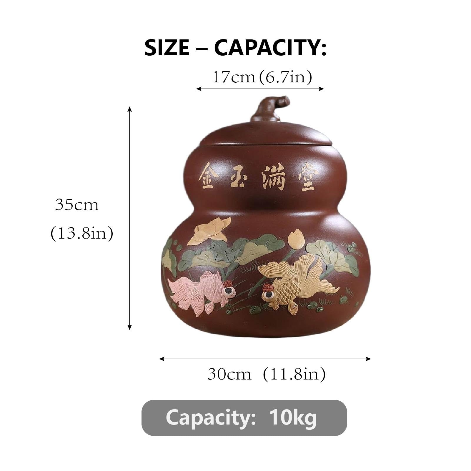 Ceramiczny dozownik wiadra na ryż, domowy pojemnik do przechowywania ryżu, zapieczętowany garnek kuchenny z pokrywką, dozownik zbóż, do mąki, cukru, kawy, herbaty (czerwony)