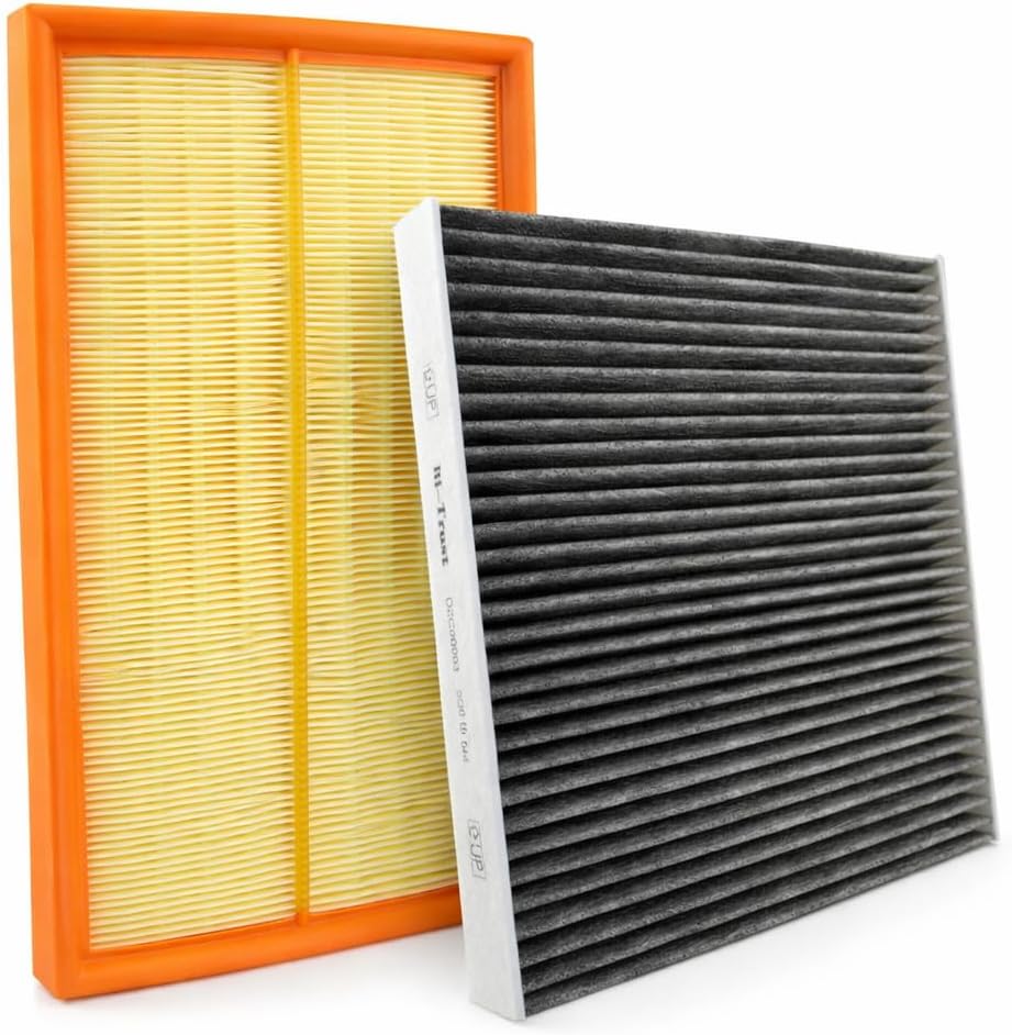 Engine and Cabin Air Filter Kit Compatible with Audi A3 S3 Q3 TT Replacement for Volkswagen Golf GTI Tiguan 1.8L 2.0L Turbo 2015 2024 OEM Replace AP1395 CF11643 Carbon Cabin Filter Easy Installation