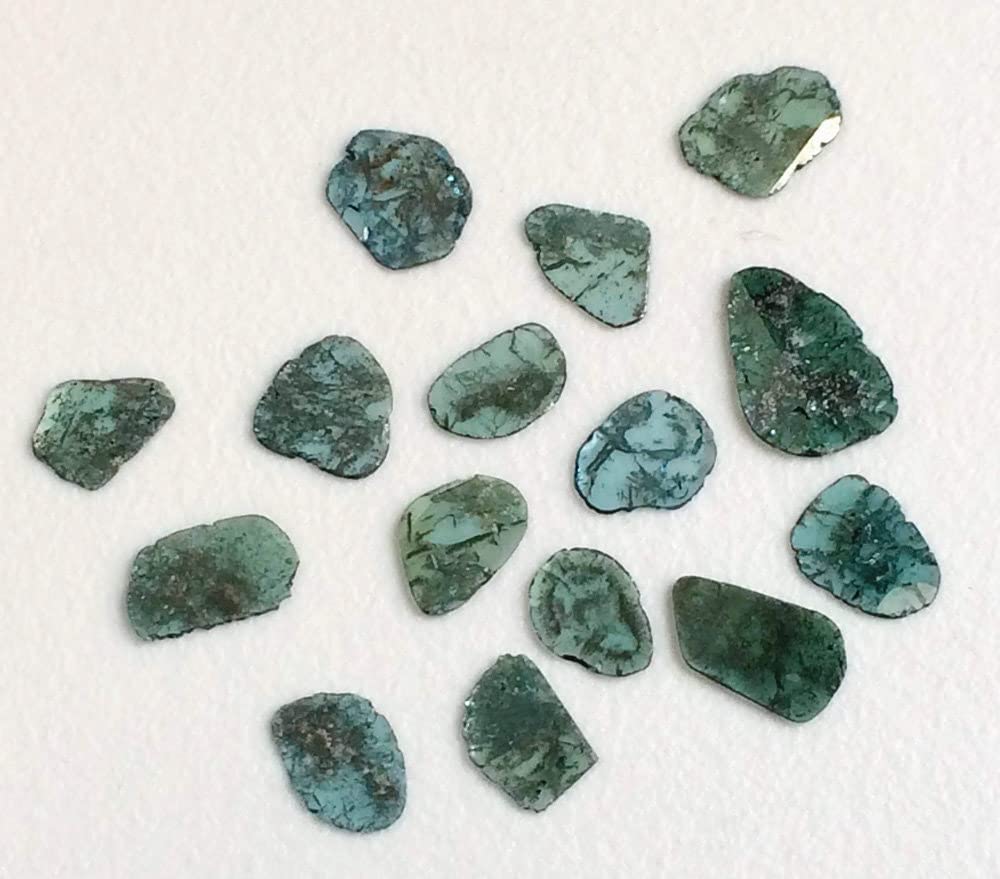 Plasterki niebieskiego diamentu 9-11 mm, plastry fasetowanego niebieskiego diamentu, piękne plastry niebieskiego diamentu Polki na biżuterię (opcje od 1 szt. do 2 szt.) - PPD129, ok. 9-11 MM, 2 szt.