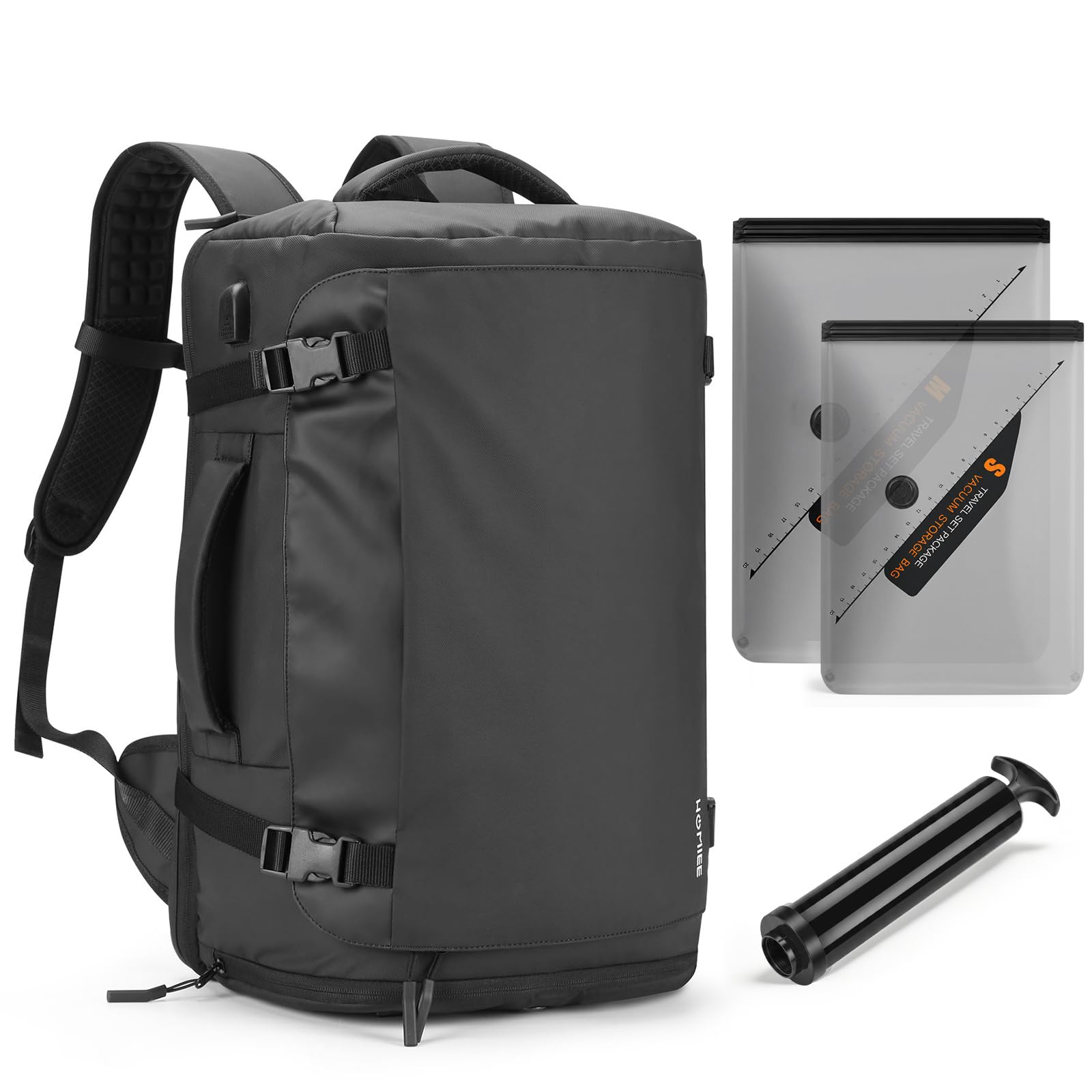 HOMIEE 40L Mochila al Vacío de Viaje Cabina Avión con Bomba 17,3" 55x35x25