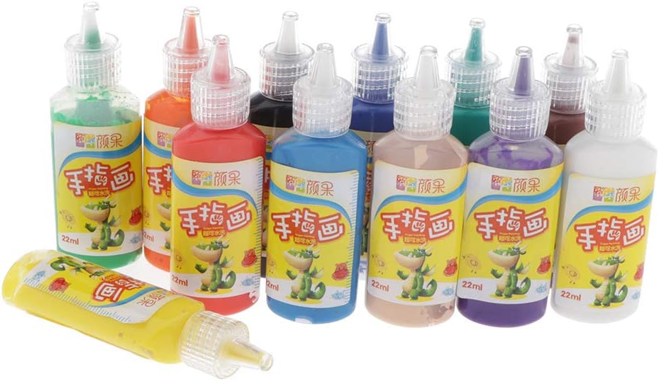 Amazon Co Jp Chiwanji フィンガーペイント 絵の具 カラフル 出産記念 赤ちゃん キッズ 手形 足形キット 12本セット ホビー