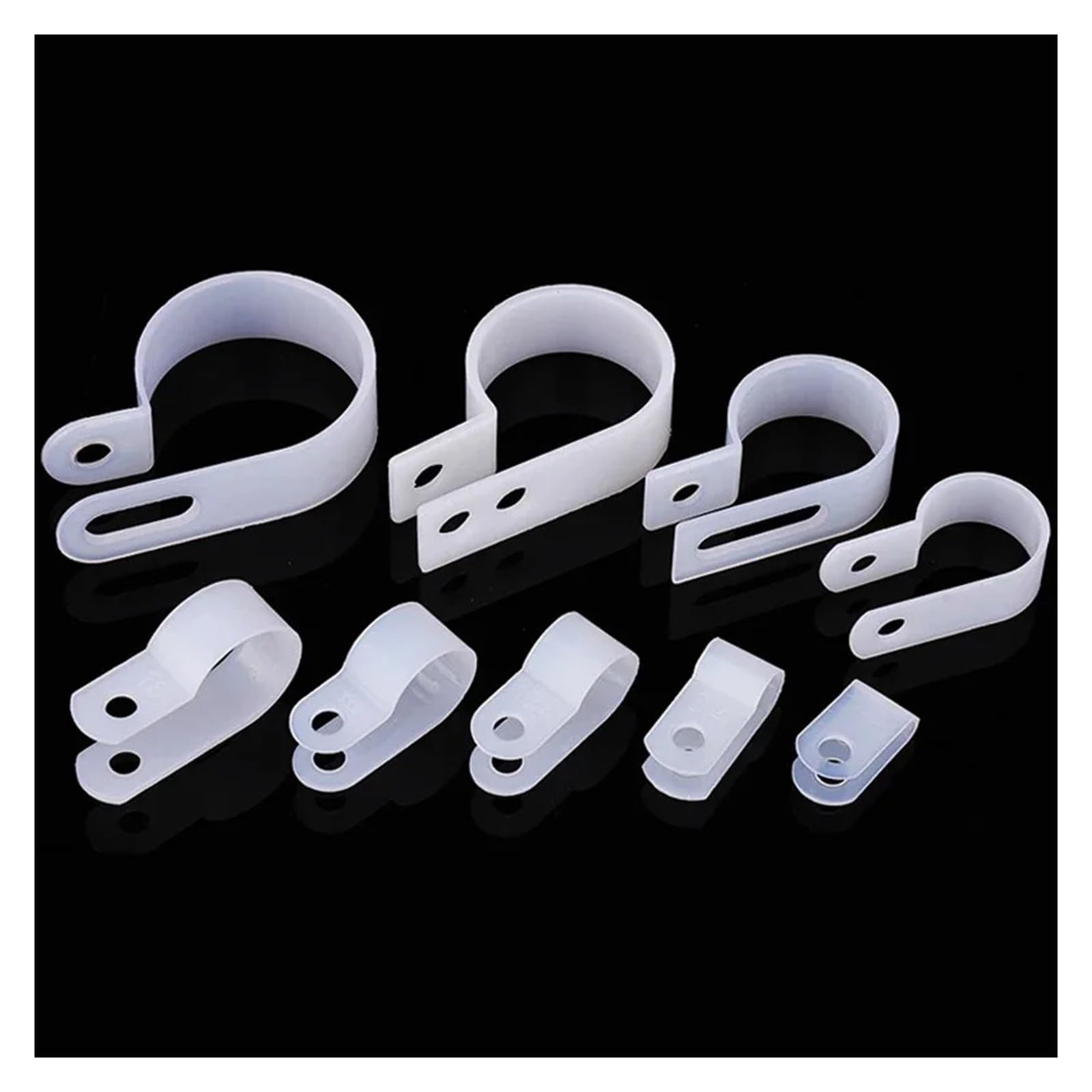 kabelhalter Drahtbefestigungsclip R-Typ-Drahtclip U-Typ-Drahtkarte UC-Drahtschnalle Wandkabelmanagement Verkabelungsführung Befestigungsknopf(R Type 16 (50Pcs))