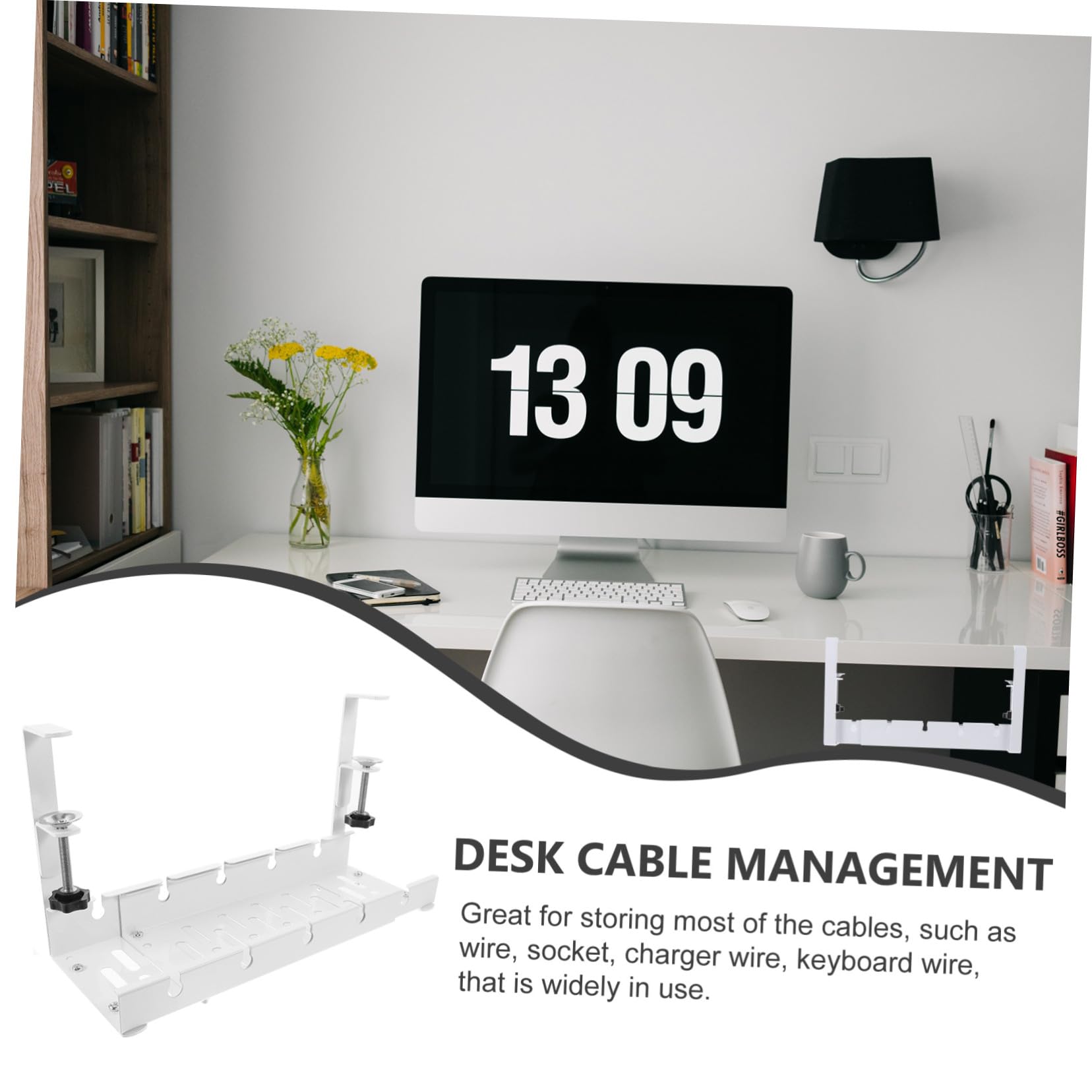 Gestión De Cables Organizador De Cables Debajo del Escritorio para Oficina para Organizar