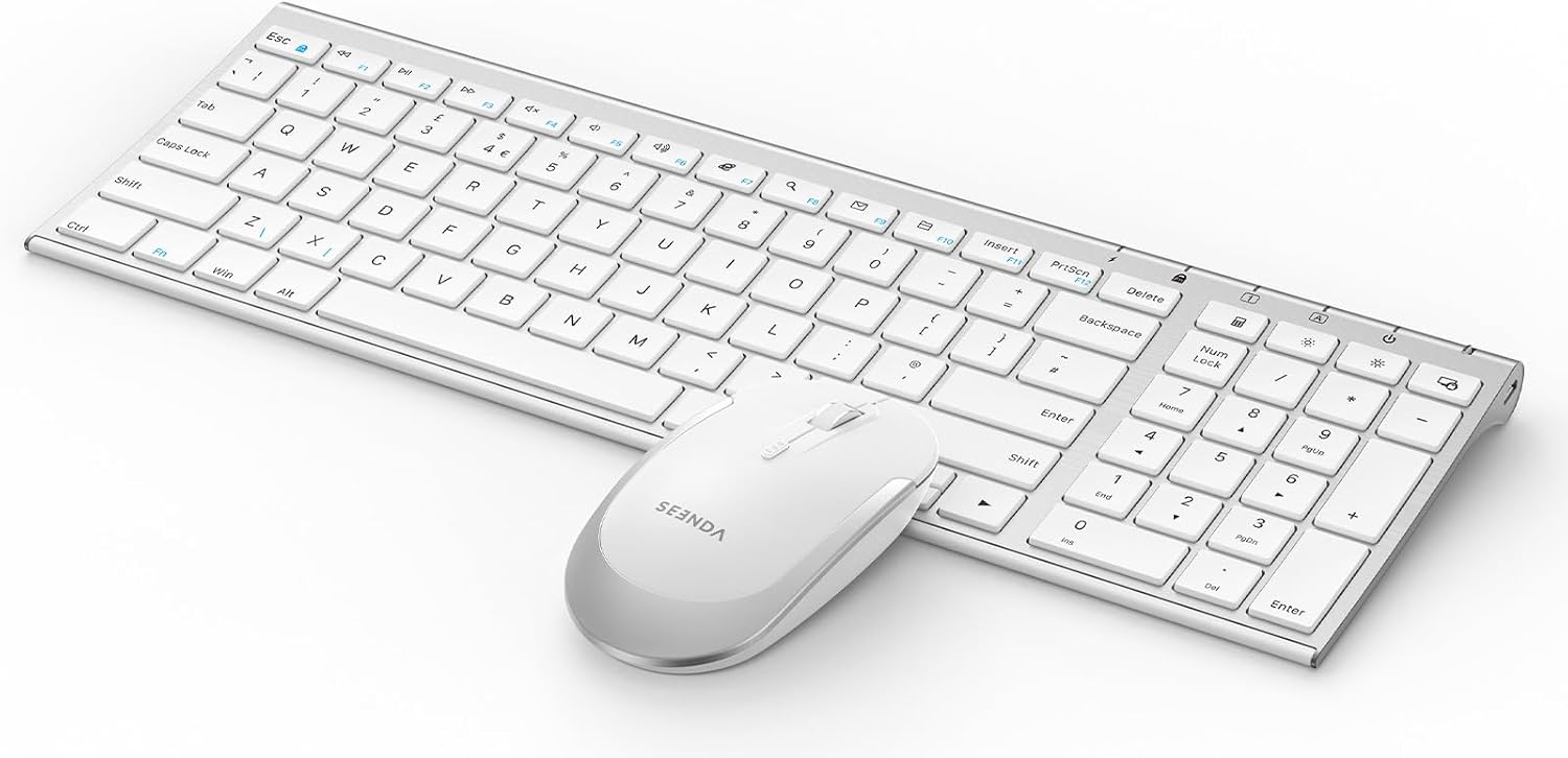 Tosuny Tastiera E Mouse Wireless Con Retroilluminazione RGB, 115 Tasti, Base Per Tablet E Ricarica USB-C – Ideale Per Ufficio E Casa Tosuny Tastiera E Mouse Wireless Con Retroilluminazione RGB, 115 Tasti, Base Per Tablet E Ricarica USB-C – Ideale Per Ufficio E Casa