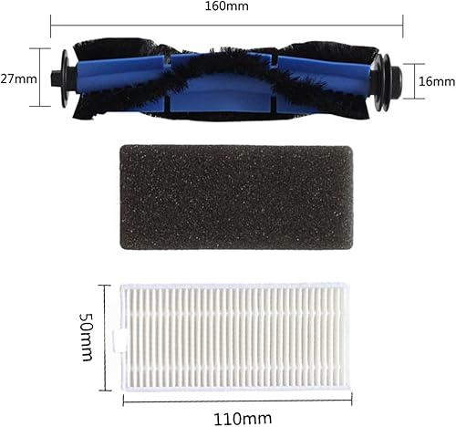 Miniatura 6 de Accesorios de repuesto para Kyvol Cybovac E20 E30 E31 EC30MQ Robot Aspirador Cepillo principal Cepillo lateral Filtro de cepillo lateral, piezas de