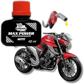 ADITIVO OTIMIZADOR DE COMBUSTIVEL PARA MOTOS. LIMPA O SISTEMA E RESTAURA POTENCIA ORIGINAL embalagem 40ml para 12 litros de combustivel. ADITIVO OCTANE BOOSTER MOTO MAX POWER BARDAHL PROMAX
