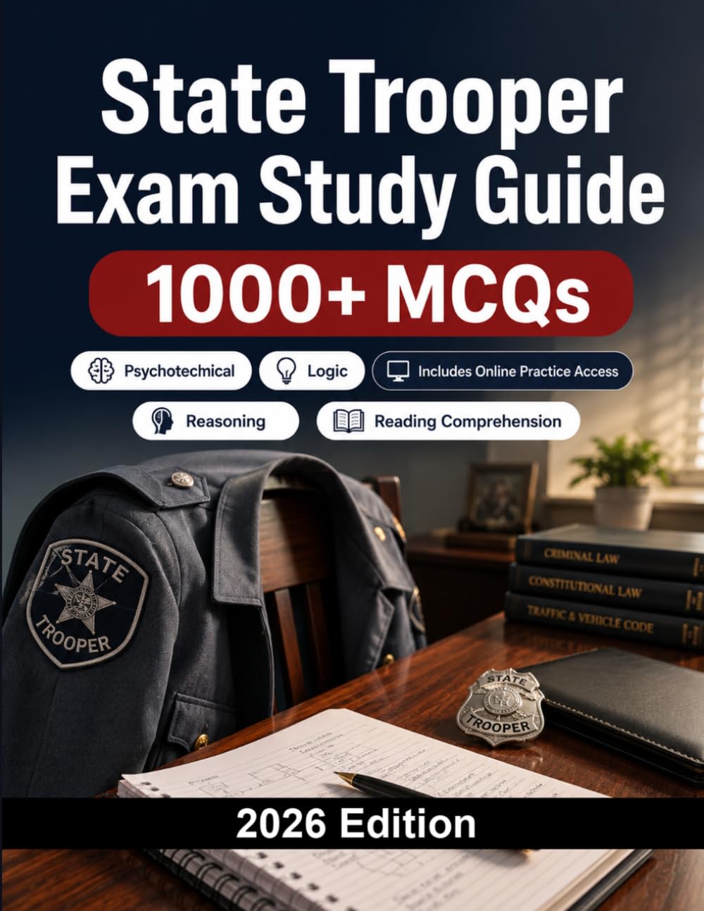 State Trooper Exam Study Guide: 1000 MCQ practice questions for state police entrance exams with reasoning, memory, reading comprehension and situational judgment