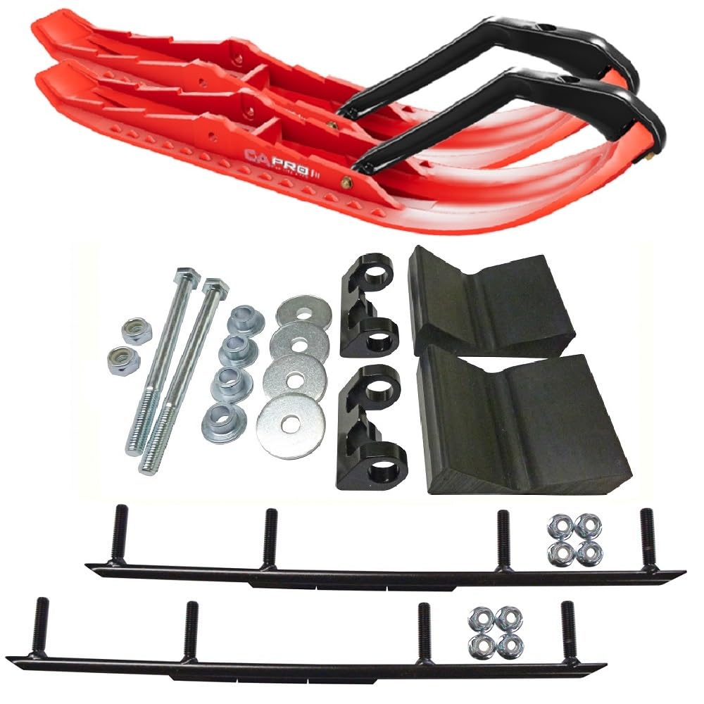 C&A Pro Red TMX Snowmobile Skis w/ 6