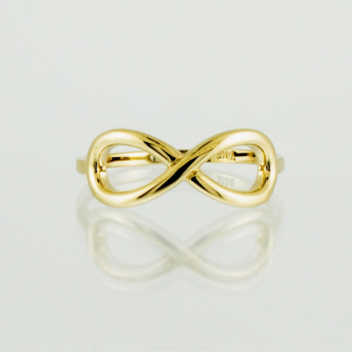 10k Yellow Gold Infinity Ring in Elegant Polished Finish