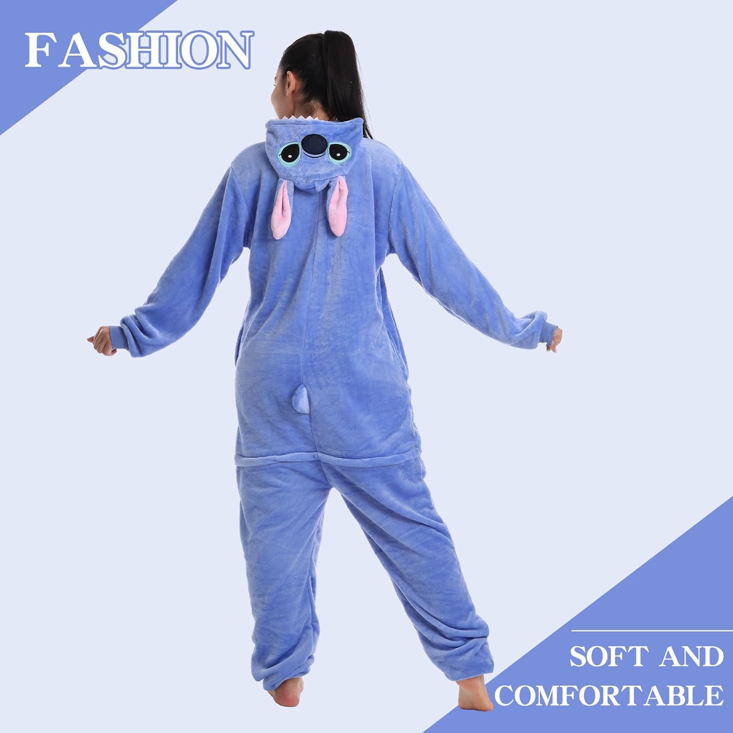 Adult Onesie Pajamas Flannel One Piece Cosplay Costume for Halloween Animal Unisex Sleepwear Homewear - Image 5