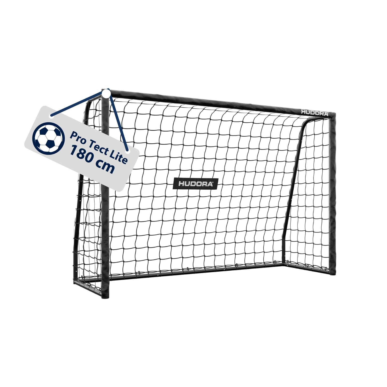 HUDORA Fußballtor Pro Tect Lite – Garten Fussballtor mit Pfosten-Polsterung für den Outdoor Einsatz – schneller Aufbau Dank Click-Verbindungen – Stabiles Tor aus Stahl für Kinder/Jugendliche