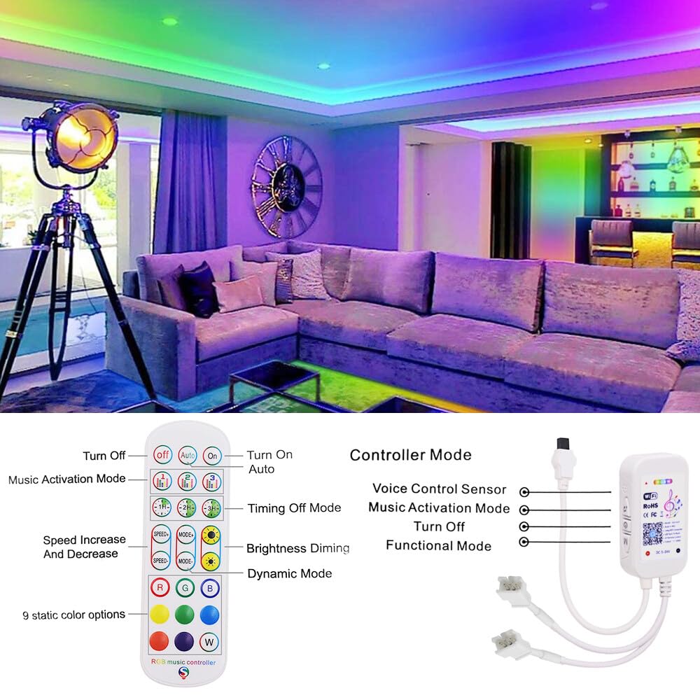 24V RGB Neon LED Streifen, Wifi Wireless Smart Phone Gesteuert, WS2811 Adressierbare Wasserdicht Diffusion Silikon Neon Flex LED Schlauch, Kompatibel mit Alexa Google Assistant (10M)