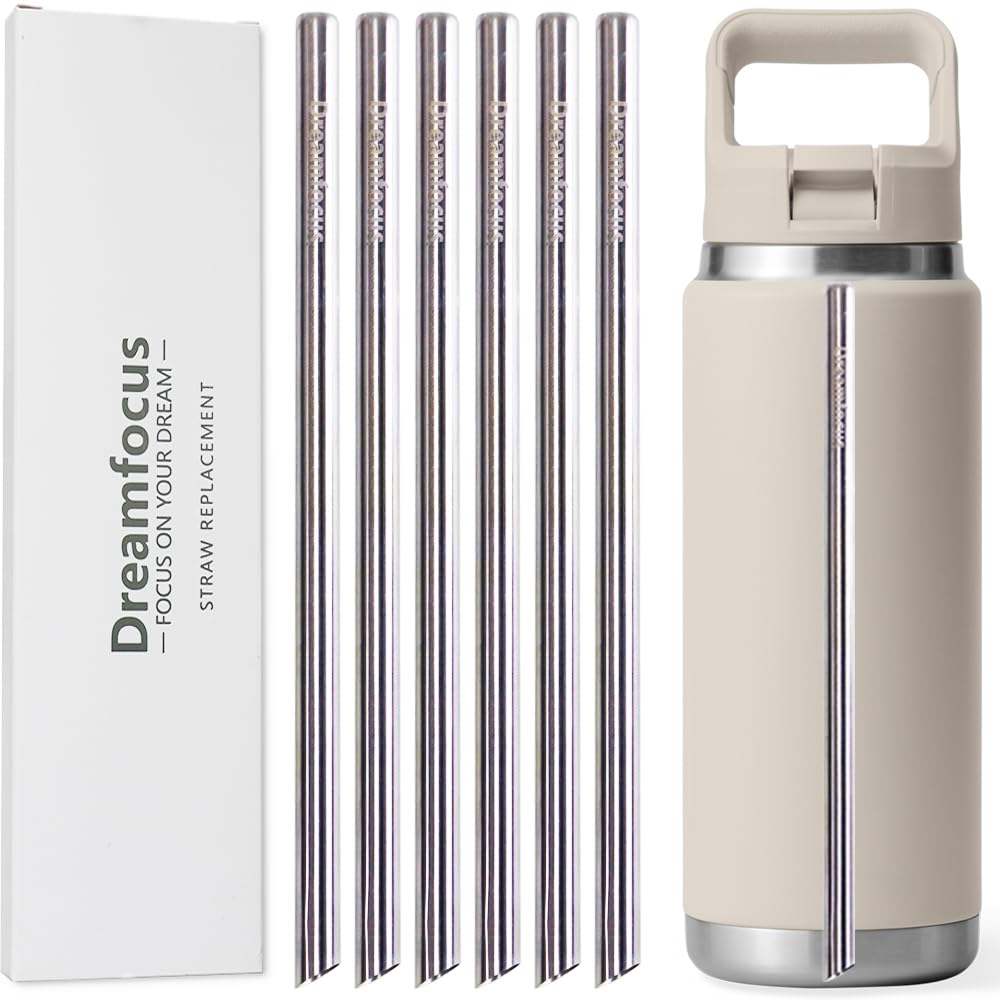Dreamfocus Metal Straw Replacement Stainless Steel for YETI RAMBLER Straw Bottle 26 oz
