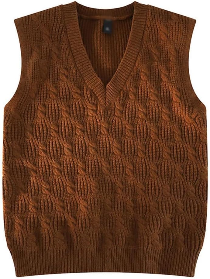 V-Neck Sweater Men's Vest Autumn/Winter College Vest Ins Korean Casual Sweater Top Sleeveless