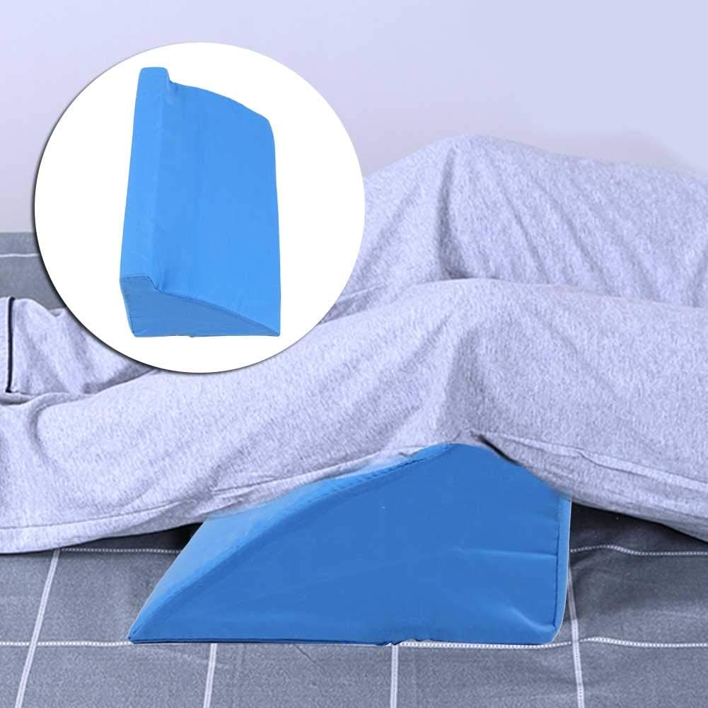 Bed Sore Pads, R-Shaped Cotton Bed Sore Pillow Sleeping Wedge Pillow Pregnancy Pillow Wedge Triangular Pad for Adults Bedridden People and The Elderly 19.7x9.8x5.9(Blue)