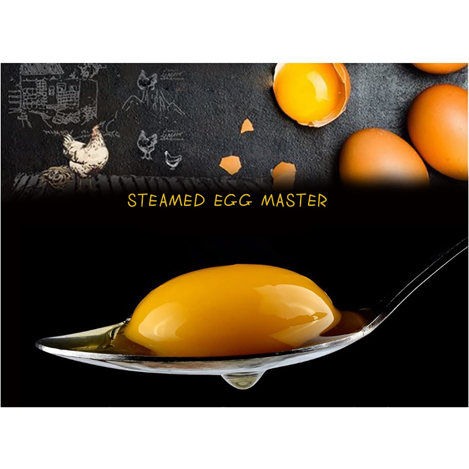 Hervidores para Huevos Mini caldera de vapores huevo eléctrico for el hogar acero inoxidable cocinera automática para Uso Diario(Jaune)