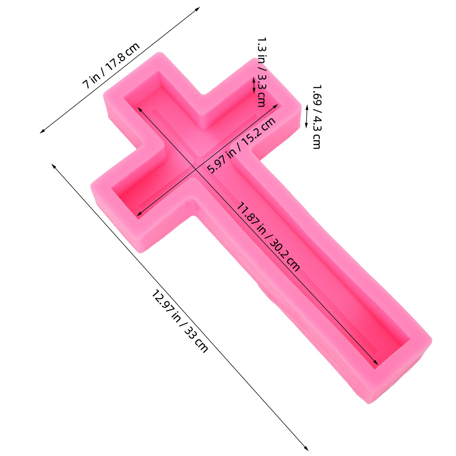 Toyvian Stampo in Silicone a Forma di Croce 33 CM per Candele Saponi e Resina Fai da Te Flessibile Resistente a Caldo e Freddo per Decorazioni e Artigianato Religioso Pasquale