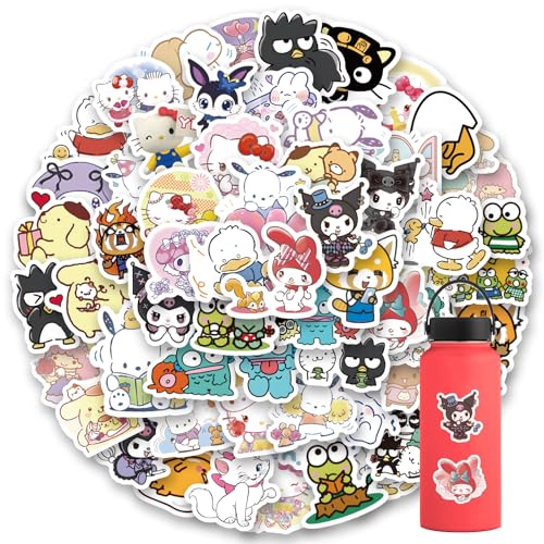 LTZSTONE 100 Sheets Cartoon Sanrio Character Stickers Laptops Water Bottles Toys and Gifts for Teens,Girls,Perfect for Laptop,Hydro Flask,Phone,Skateboard,Travel| Extra Durable Vinyl