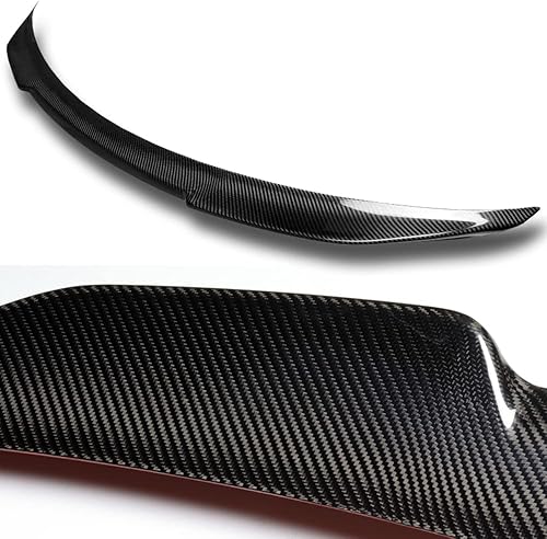 Miniatura 3 de Q1-Tech, alerón de maletero de fibra de carbono real estilo V compatible con Kia Optima K5 2014 - 2015, alerón trasero de fibra de carbono real,