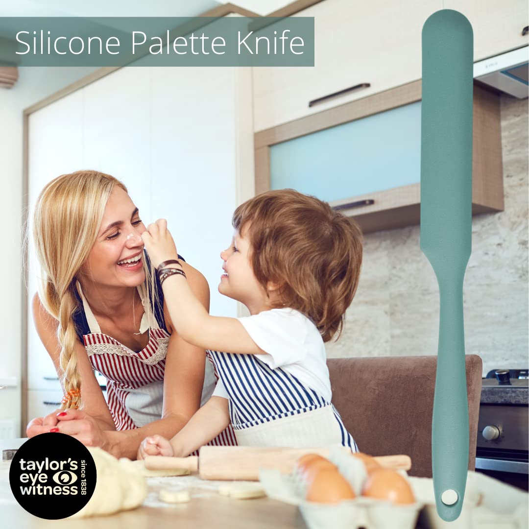Taylors Eye Witness Mini Coltello In Silicone Blu, Lavabile In Lavastoviglie. Flessibile E Dimensione Perfetta Per Glassa Cupcake, Panini E Pasticcini {Blu Acqua Mini Silicone Spatola 24 Cm / 9,5