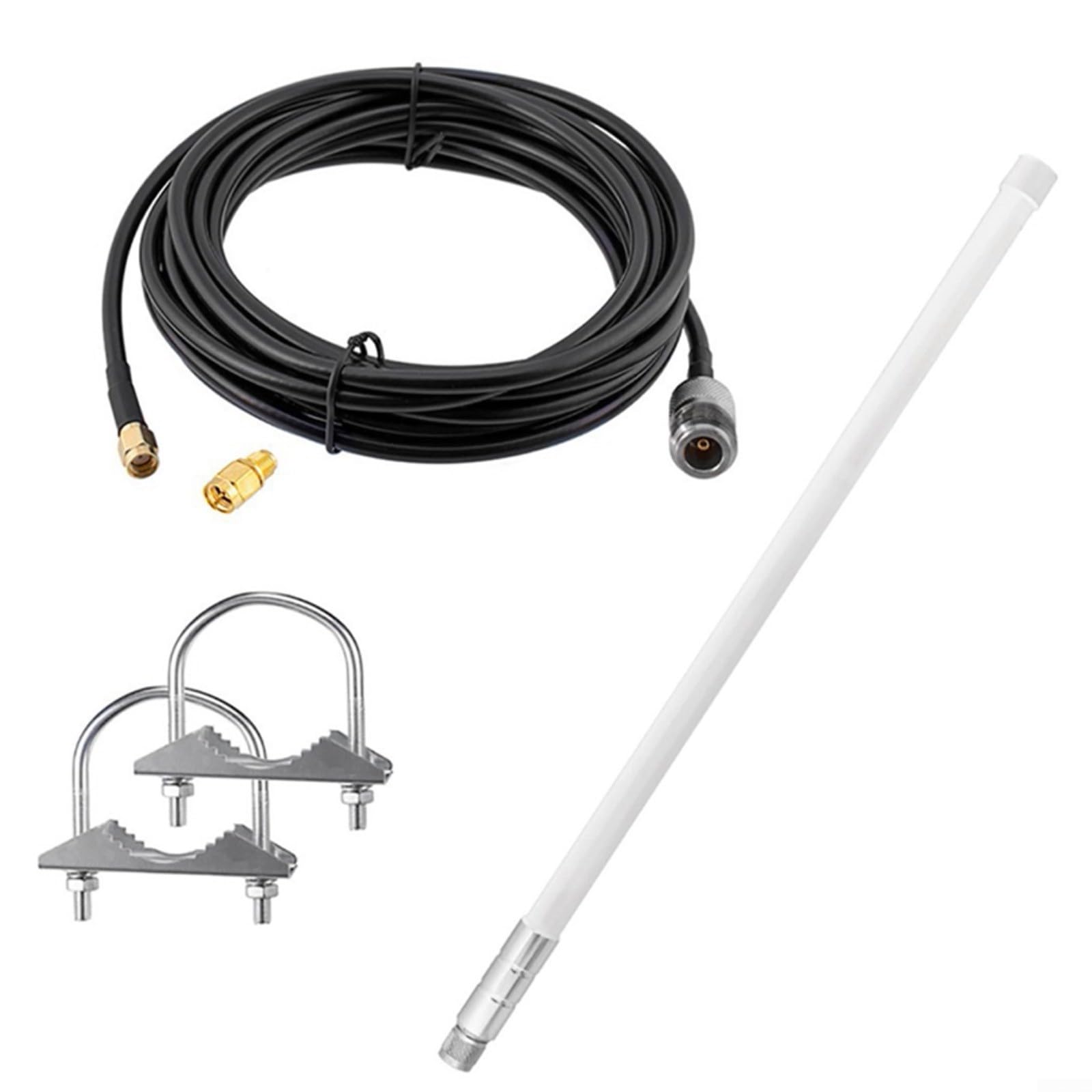 Antenne omnidirectionnelle en fibre de verre 12dBi pour LoRa Helium Miner avec câble RG58 de 8 m Connecteur N 868 MHz EU915 MHz US résistant aux intempéries pour Bobcat pour nebra pour rak Syncrobit