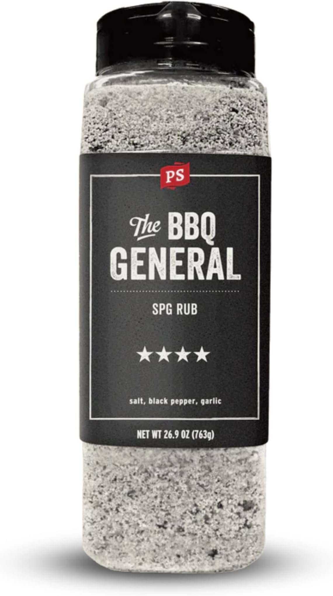 PS Seasoning The BBQ General - SPG Seasoning, All-Purpose BBQ Seasoning & Rubs for Smoking and Grilling- Classic SPG Spice Blend & Multi-Purpose Dry Rub for Steaks, Pork, Chicken, Beef Brisket, 26.9oz