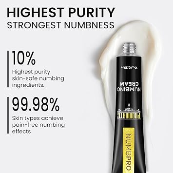 Numbing Cream, Long Lasting Max Strength Relief with Menthol, Odor-Free, Non-Greasy (3 Pack)
