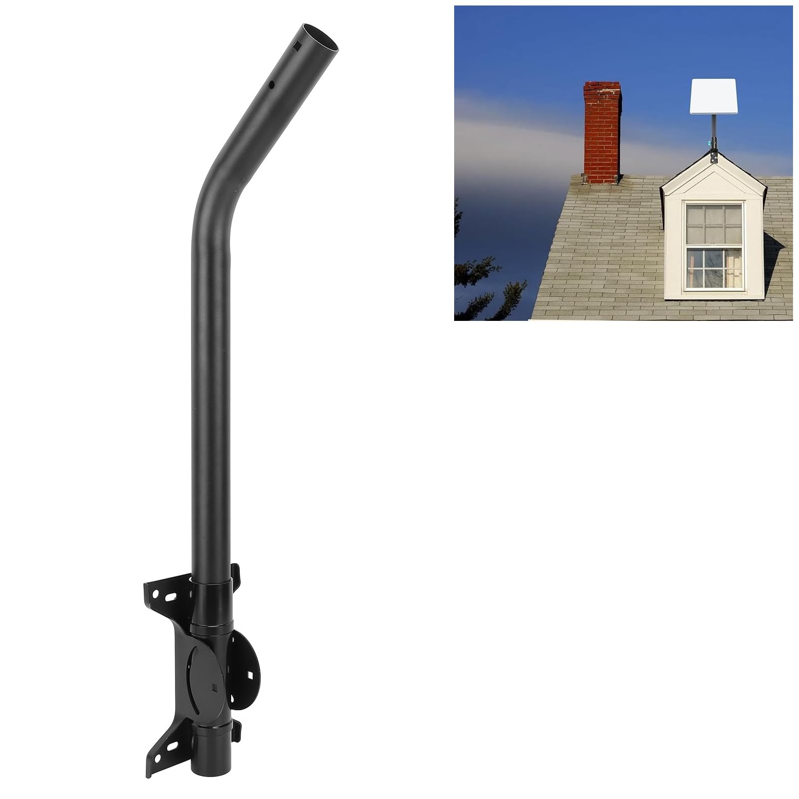 Adaptateur De Montage Tuyau Pour Antenne Starlink Gen 3 - Acier Inoxydable, Rotation 360°, Inclinaison 20°, Jusqu'à 48mm