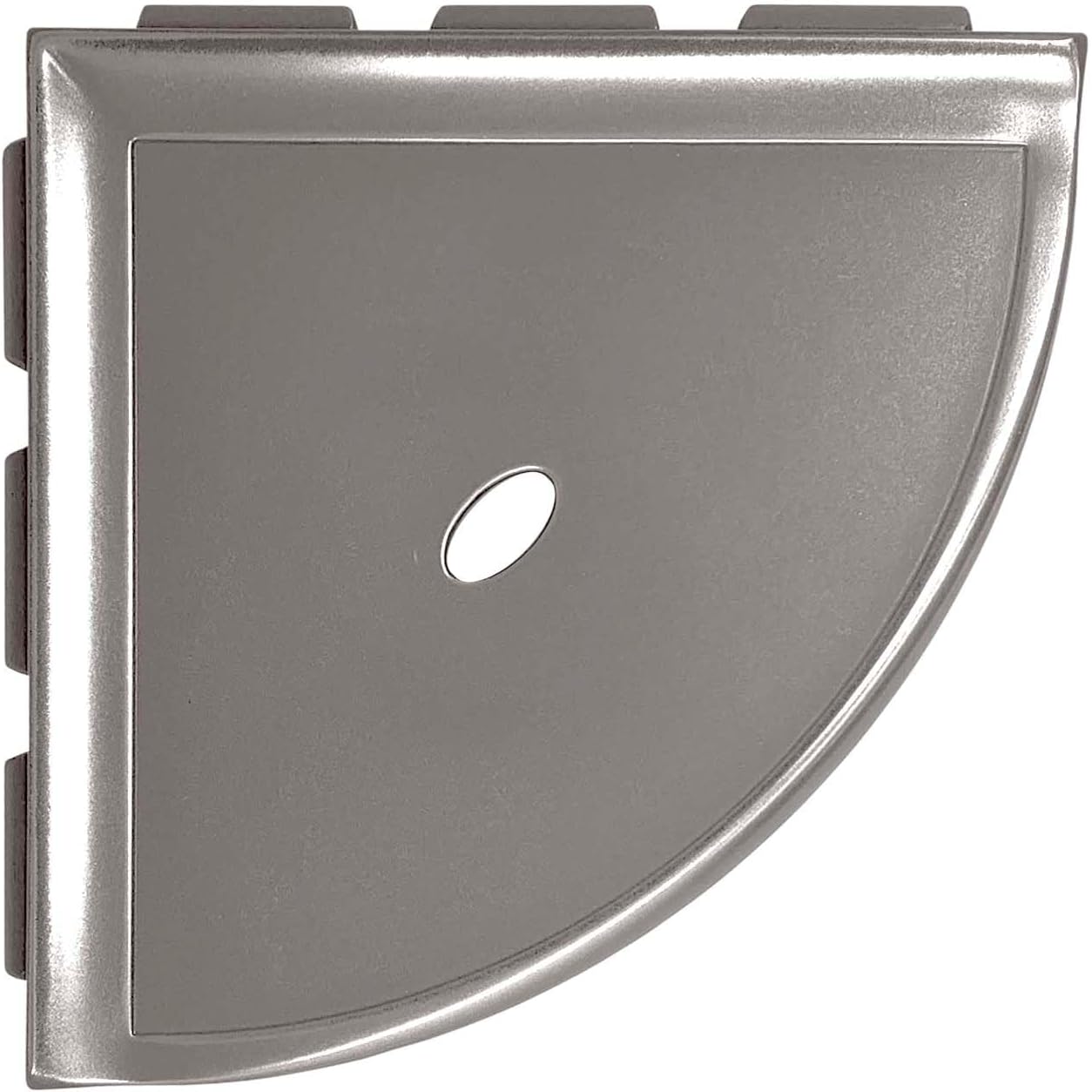 Questech 8" Corner Shower Shelf - Lugged for New Construction, Shower Organizer for Tiled Walls, Corner Caddy Soap Dish Bathroom Storage, Metro Lugged, Brushed Nickel Finish