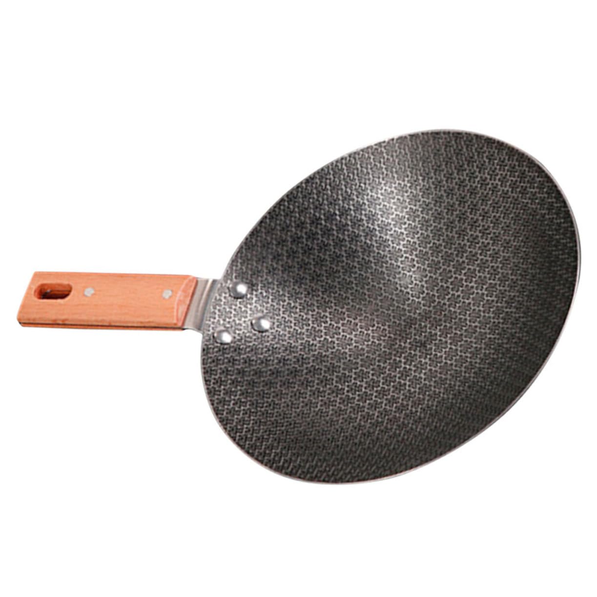 GAROZATION Japanese Style Small Wok Frying Pan Round Bottom Nonstick Iron Frying Wok for Outdoor Cooking Steaming and Versatile Use Restaurants and Camping