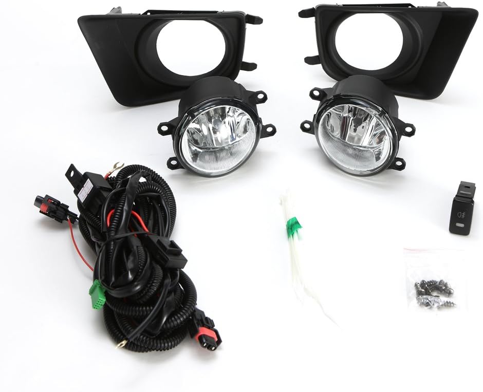 LEDIN Fog Lights Compatible for 2012-2015 Tacoma (OE Style Clear Lens with Bezels, Wire Harness, Switch, Bulbs)