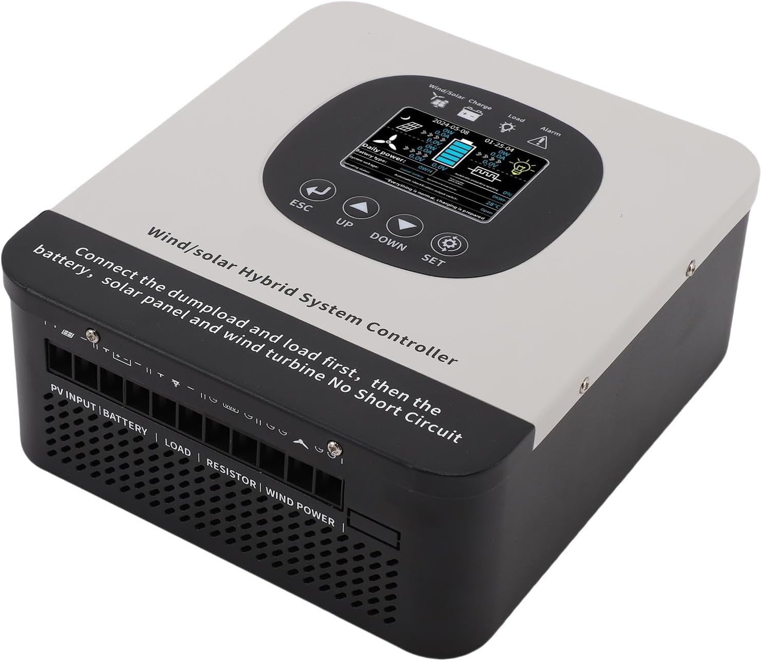 Fafeicy Wind Solar Hybrid Charge Controller, Metal Regulator with 1200W Wind and Power for Home and Boat Applications